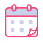 Pink calendar icon representing appointment scheduling at Modern Woman Med Spa Santa Rosa