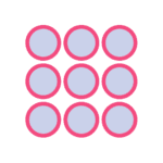 Pink grid of circles icon representing Fractional CO2 laser skin resurfacing at Modern Woman Med Spa Santa Rosa