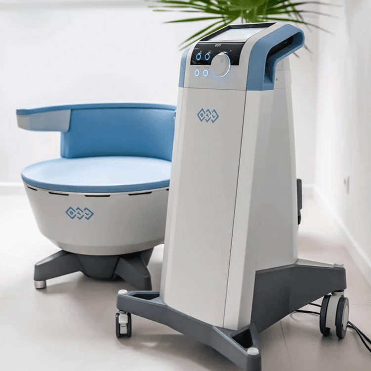Emsella pelvic floor strengthening chair device used for intimate wellness at Modern Woman Med Spa Santa Rosa
