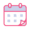 Pink calendar icon representing appointment scheduling at Modern Woman Med Spa Santa Rosa
